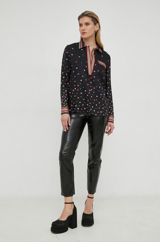 Hedvábná halenka Red Valentino 2R3ABL056PP černá SS23