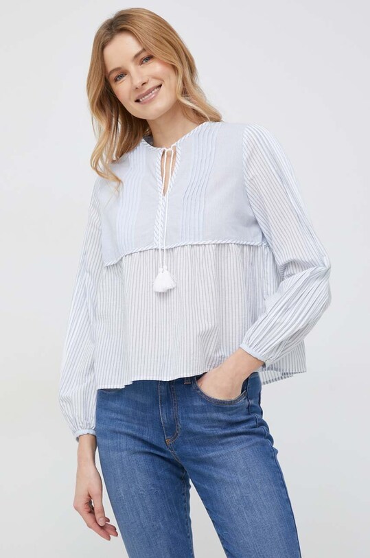 Pepe Jeans bluzka bawełniana Ella regular niebieski PL304469.0AA