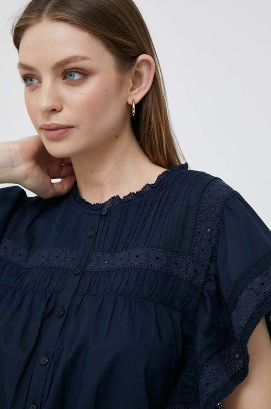 Βαμβακερό πουκάμισο Pepe Jeans σκούρο μπλε PL304490.594