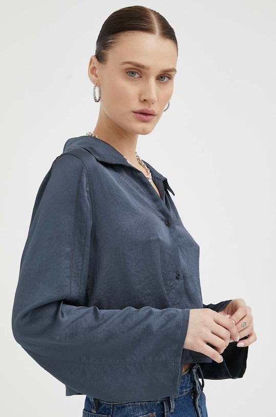 American Vintage koszula regular granatowy WID06FE23