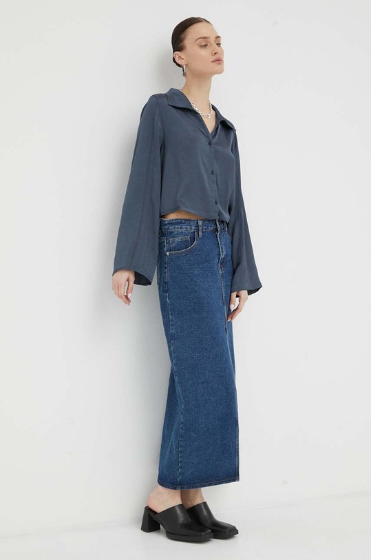 American Vintage koszula WID06FE23 granatowy SS23