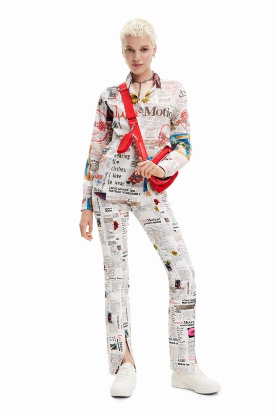 Desigual koszula bawełniana biały 23SWCW24