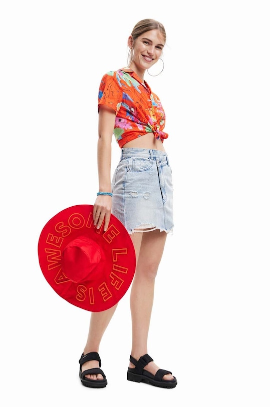 Desigual koszula bawełniana czerwony 23SWCW45