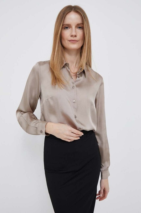 Košile Sisley béžová 52ADLQ03M.18J