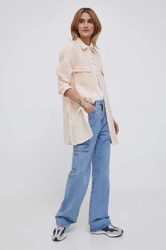 Πουκάμισο από λινό Pennyblack 21910223 πορτοκαλί SS23