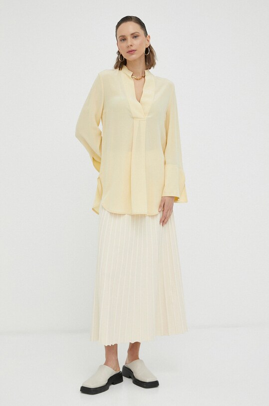 By Malene Birger bluza de matase Q71256014 galben SS23