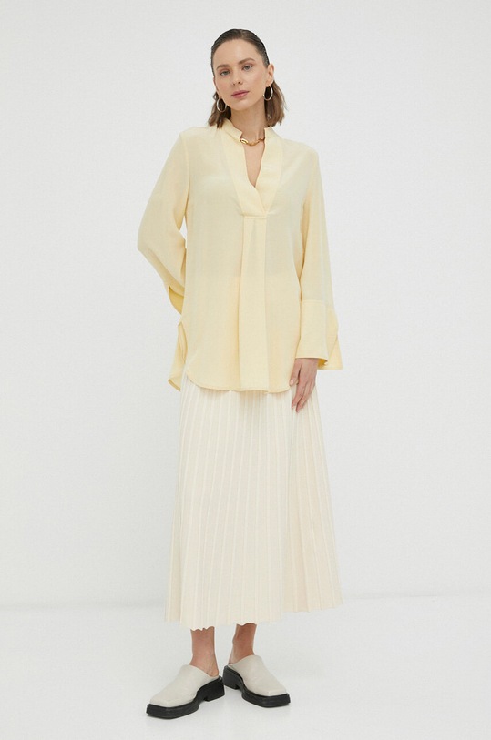 By Malene Birger bluzka jedwabna Q71256014 żółty SS23