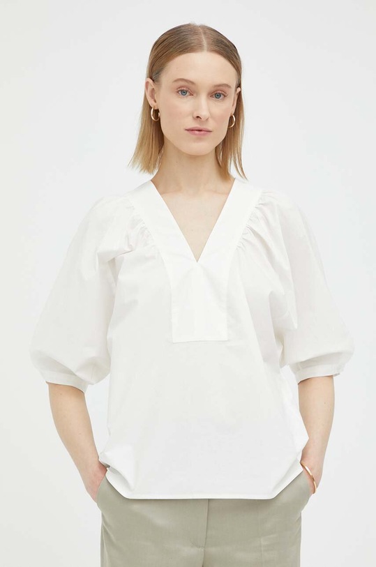 By Malene Birger bluza din bumbac uni alb Q71873008