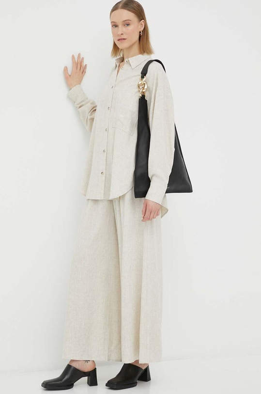 By Malene Birger camasa din amestec de in Q71694001 bej SS23
