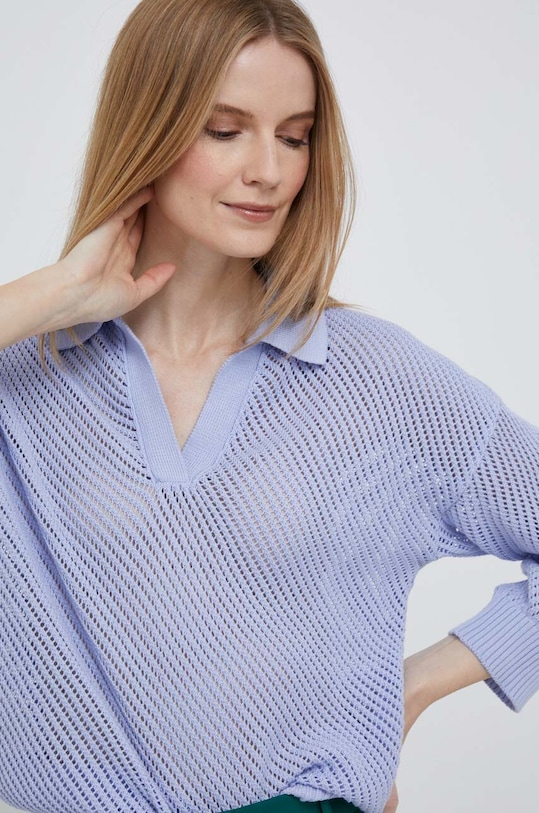 United Colors of Benetton sweter bawełniany bawełna fioletowy 105FD300J.2H0