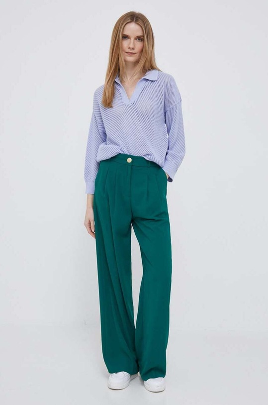 United Colors of Benetton sweter bawełniany 105FD300J.2H0 fioletowy SS23