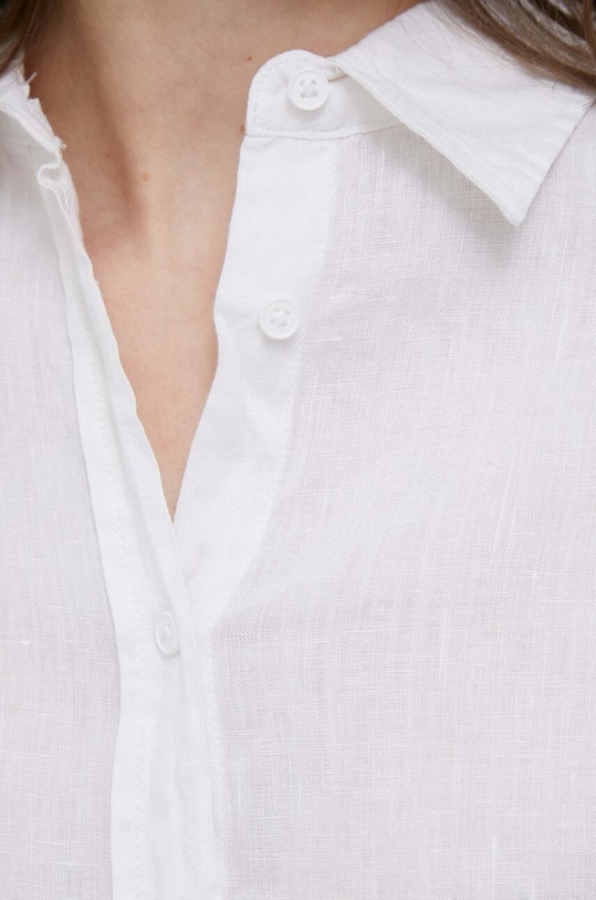 Сорочка з льону United Colors of Benetton 5BMLDQ02U.101 білий