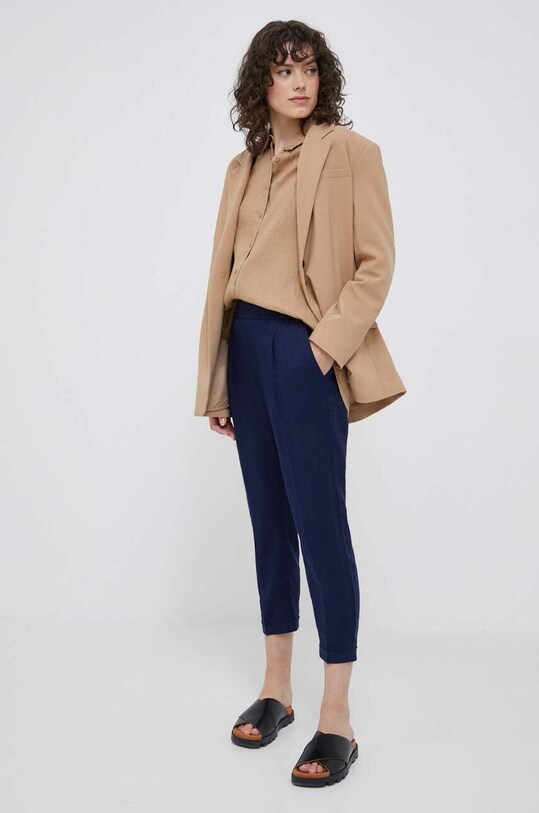 Льняная рубашка United Colors of Benetton 5BMLDQ02U.193 бежевый AA00