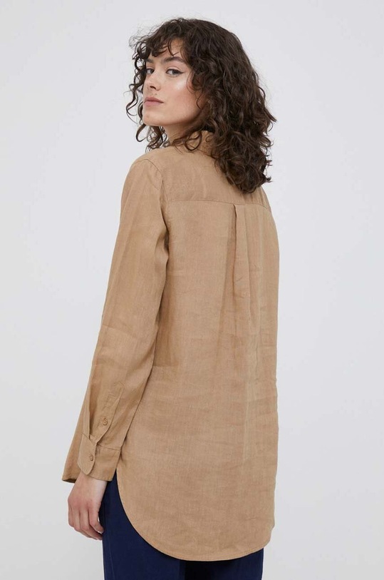 Oblečení Plátěná košile United Colors of Benetton 5BMLDQ02U.193 béžová