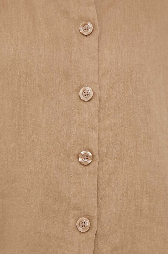 United Colors of Benetton koszula lniana 5BML5QB75.193 beżowy AA00