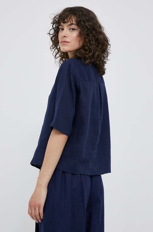 Одежда Льняная рубашка United Colors of Benetton 5BML5QB75.252 тёмно-синий