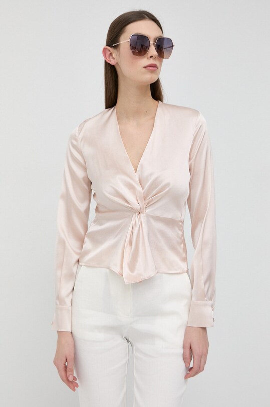 Pinko bluzka jedwabna regular różowy 100108.ZR64