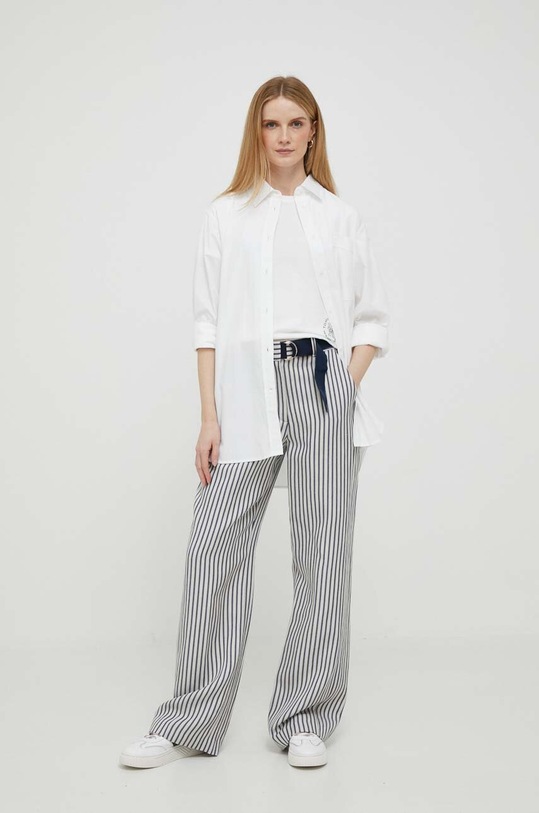 Tommy Hilfiger koszula bawełniana WW0WW39198.PPYX biały SS23