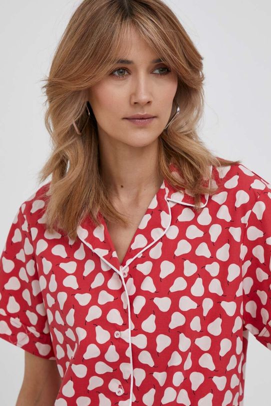 Bombažna srajca United Colors of Benetton rdeča 5ULPDQ03U.74A