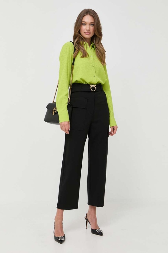 Pinko koszula z domieszką jedwabiu 100121.A01P zielony AW23