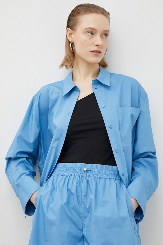 Herskind koszula bawełniana Henriette niebieski 4704610
