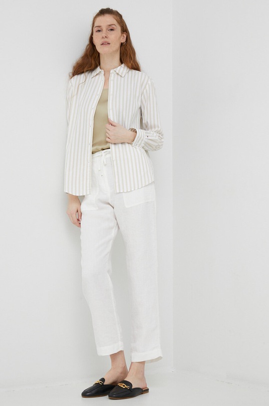 Tommy Hilfiger koszula bawełniana WW0WW38685.PPYX beżowy SS23