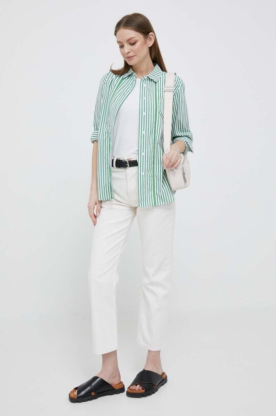 Ρούχα Βαμβακερό πουκάμισο Tommy Hilfiger WW0WW37996.PPYX πράσινο