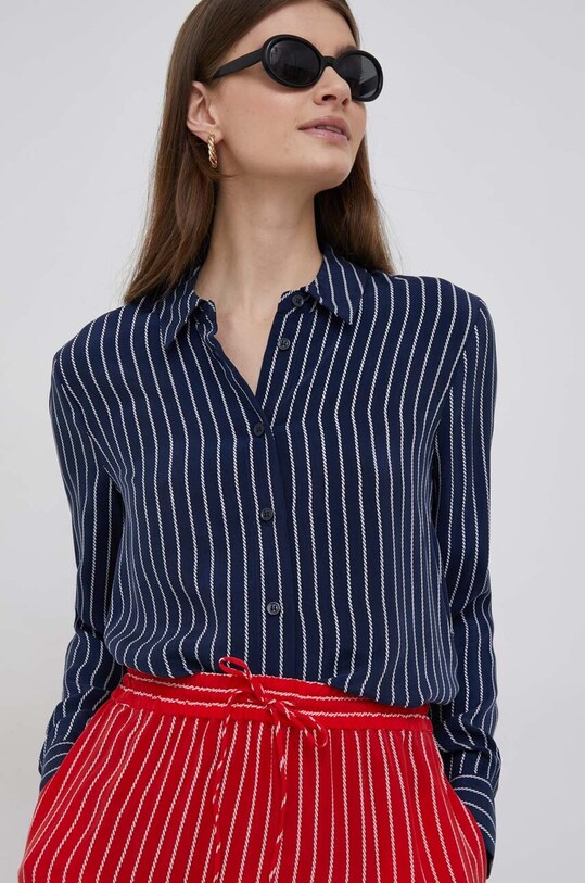 Πουκάμισο Tommy Hilfiger κανονικό σκούρο μπλε WW0WW38010.PPYX
