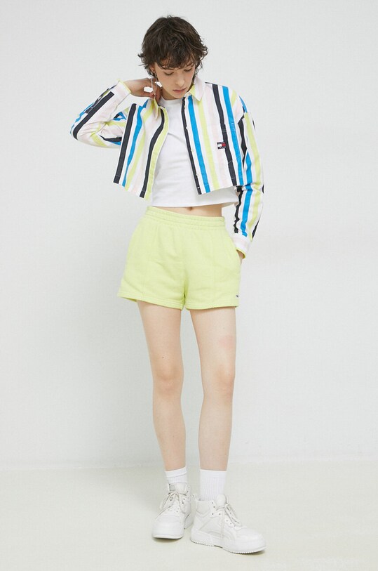 Tommy Jeans koszula bawełniana DW0DW15205.PPYX żółty SS23