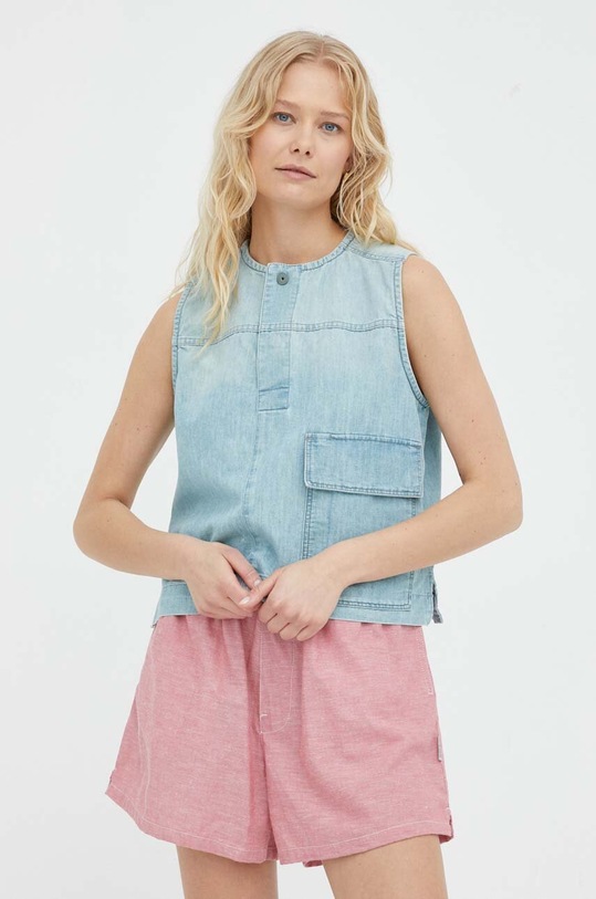 Džínová blůza G-Star hladký modrá D23319.D303