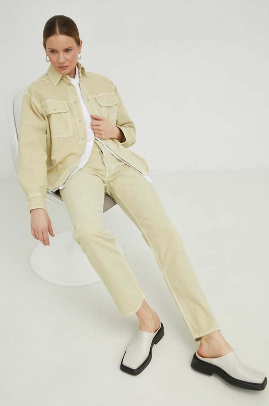 Бавовняна сорочка Samsoe Samsoe зелений F23100198