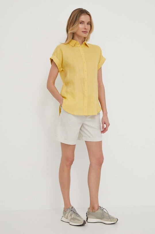 Lauren Ralph Lauren koszula lniana 200699152 żółty SS25