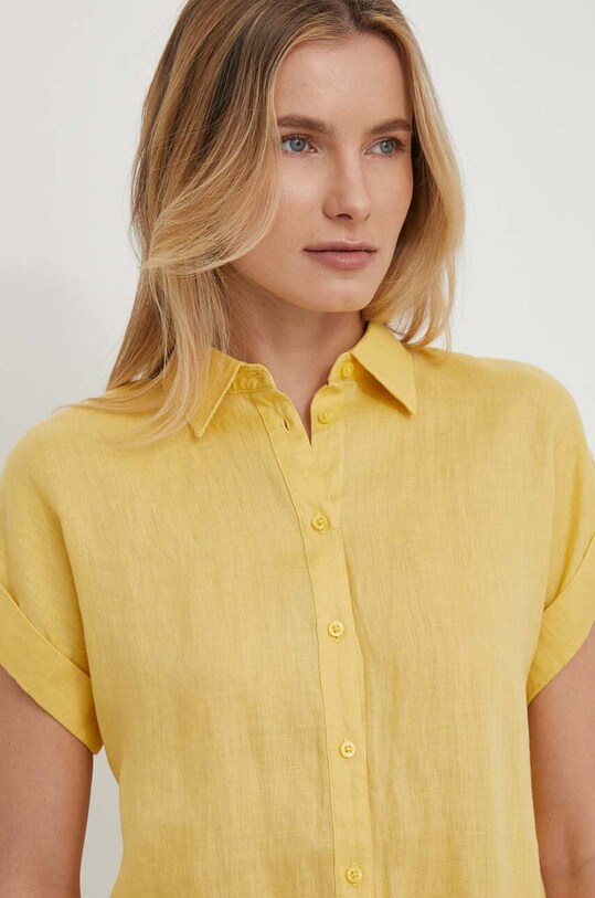 Lauren Ralph Lauren koszula lniana żółty 200699152
