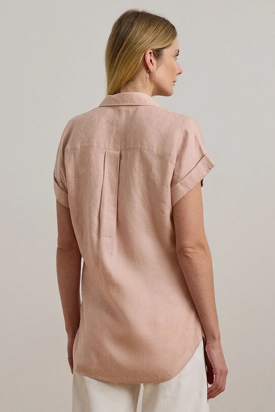 Lauren Ralph Lauren cămașă de in 200699152 portocaliu SS25