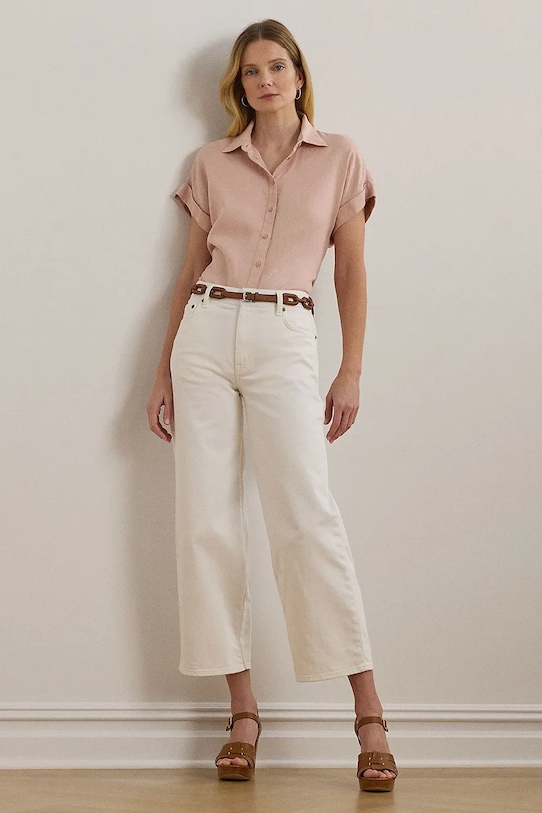 Îmbrăcăminte Lauren Ralph Lauren cămașă de in 200699152 portocaliu