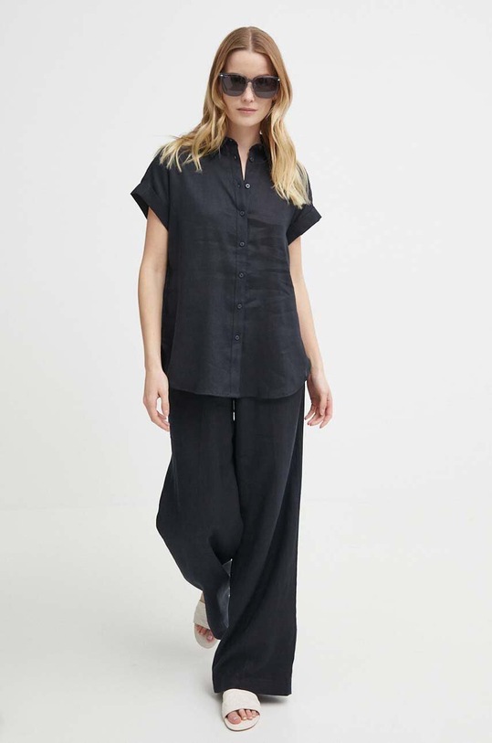 Lauren Ralph Lauren koszula lniana 200699152 czarny SS25