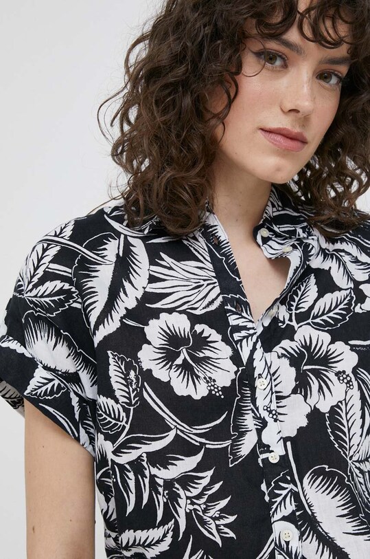 Lauren Ralph Lauren koszula lniana regular czarny 200902739