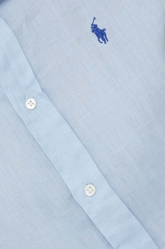 Льняная рубашка Polo Ralph Lauren 211920516 голубой