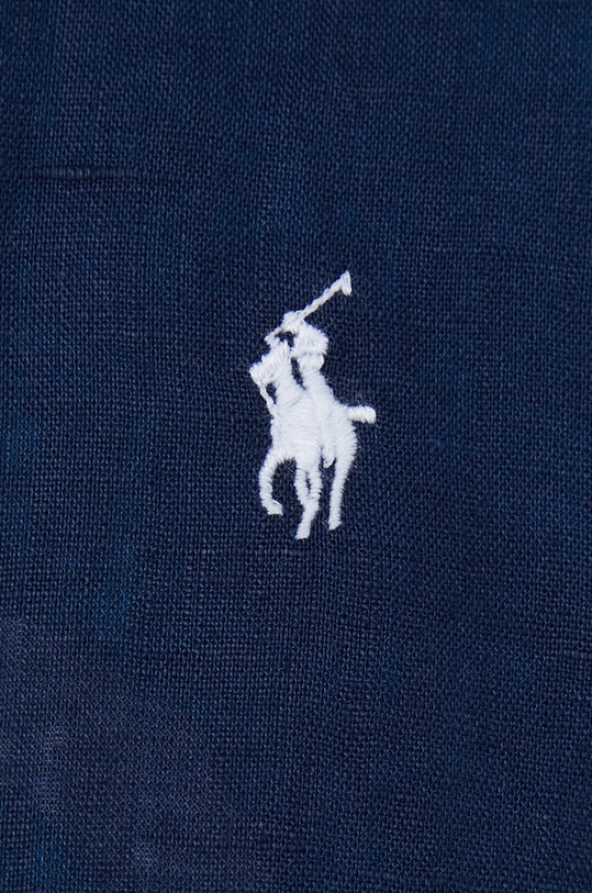 Πουκάμισο από λινό Polo Ralph Lauren 211920516 σκούρο μπλε SS24