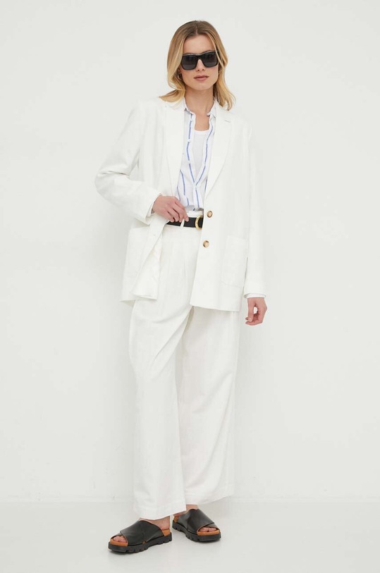 Odzież Polo Ralph Lauren koszula lniana 211910644 biały