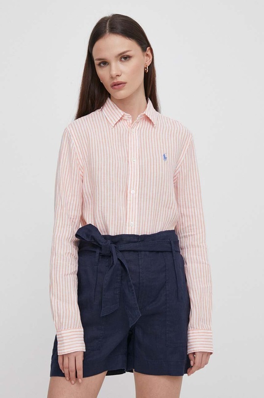 Polo Ralph Lauren koszula lniana casual pomarańczowy 211910644