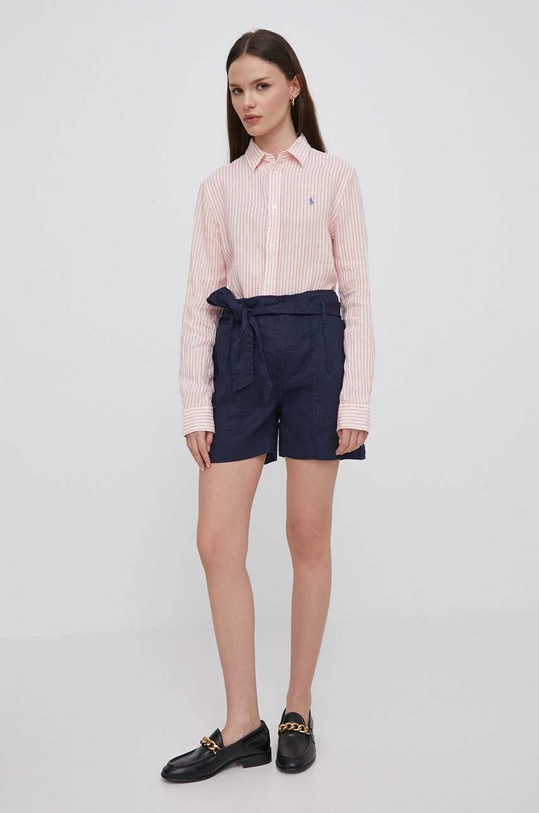 Polo Ralph Lauren koszula lniana 211910644 pomarańczowy SS24