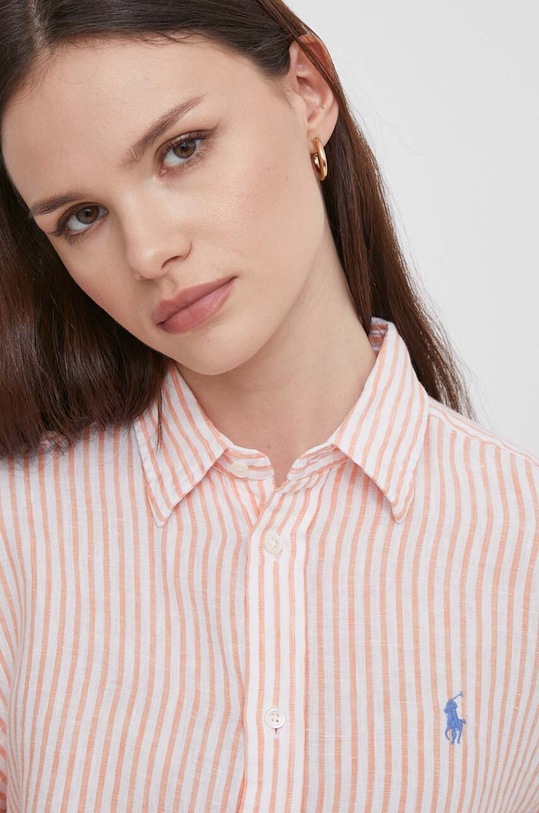 Polo Ralph Lauren koszula lniana pomarańczowy 211910644
