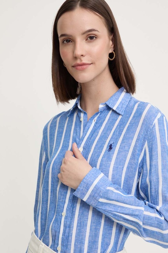 Polo Ralph Lauren koszula lniana niebieski 211910644