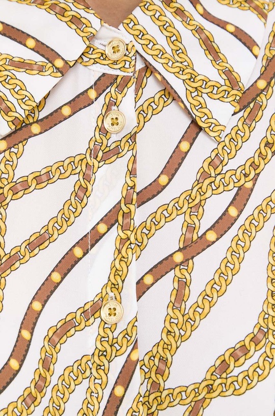 Košile s příměsí hedvábí MICHAEL Michael Kors MS340A68EE bílá SS23