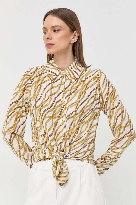 Košile s příměsí hedvábí MICHAEL Michael Kors MS340A68EE bílá