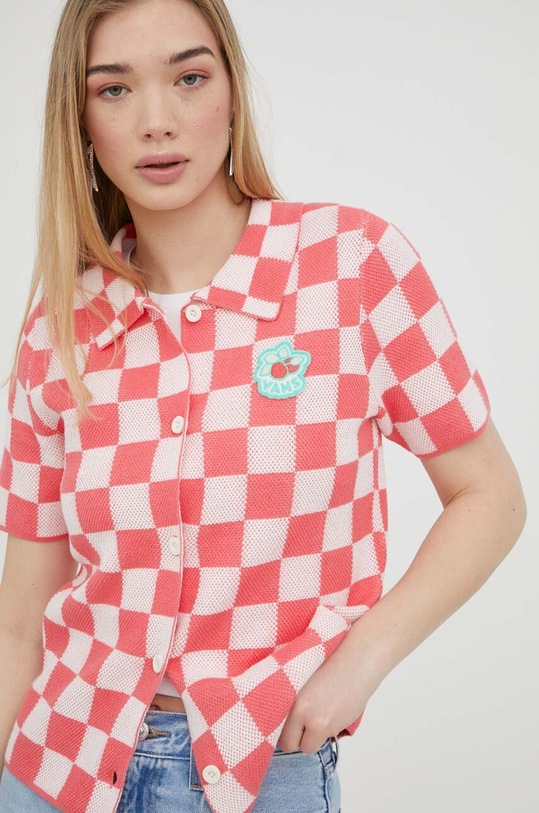 Βαμβακερό πουκάμισο Vans ροζ VN00046FSNQ1