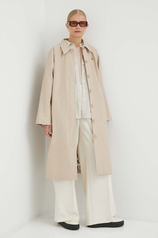 Ρούχα Βαμβακερό πουκάμισο Lovechild Elotta 600.3284 μπεζ