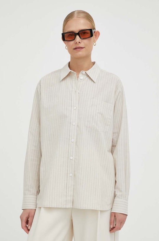 Βαμβακερό πουκάμισο Lovechild Elotta 600.3284 μπεζ