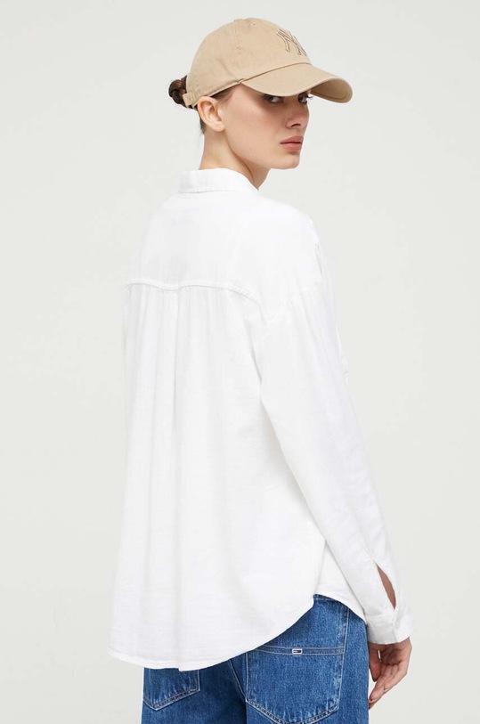 Oblečenie Košeľa s prímesou ľanu Hollister Co. KI340.3152.100 biela